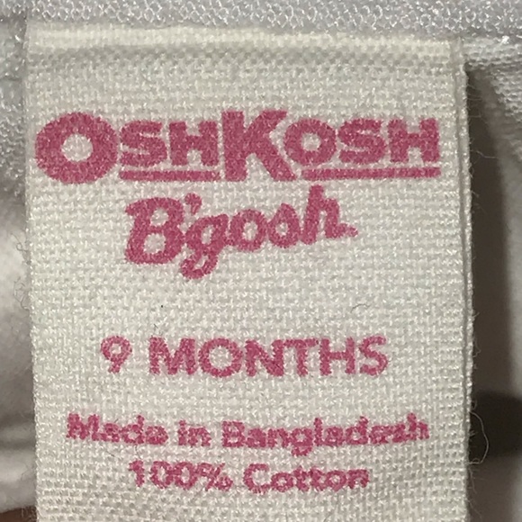OSH KOSH B’GOSH WHITE OVERALL SHORTS 9 M - Picture 9 of 12